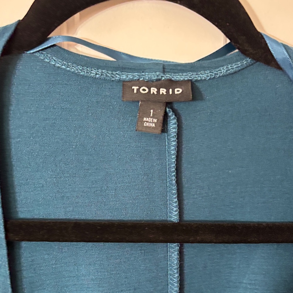 Torrid Teal Open Front Cardigan - Picture 2 of 7